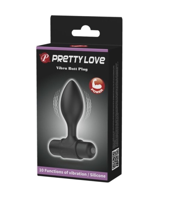PRETTY LOVE - VIBRA BUTT 10 VIBRATIONS ANAL PLUG BLACK