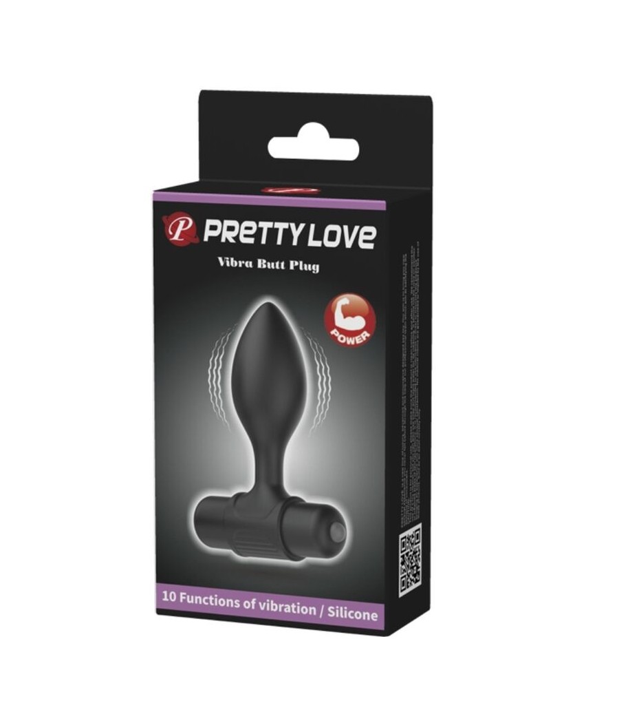 PRETTY LOVE - VIBRA BUTT 10 VIBRATIONS ANAL PLUG BLACK