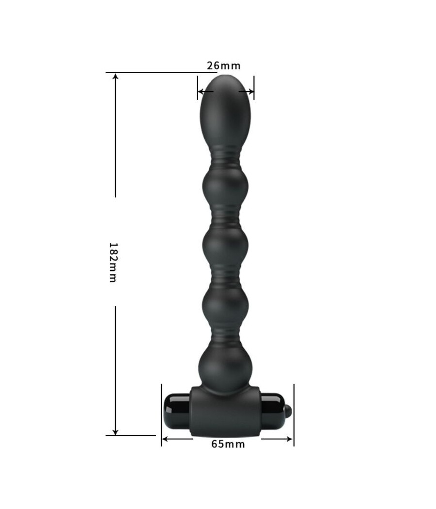 PRETTY LOVE - LYNN SILICONE ANAL PLUG 10 VIBRATIONS BLACK