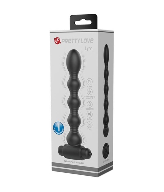 PRETTY LOVE - LYNN SILICONE ANAL PLUG 10 VIBRATIONS BLACK