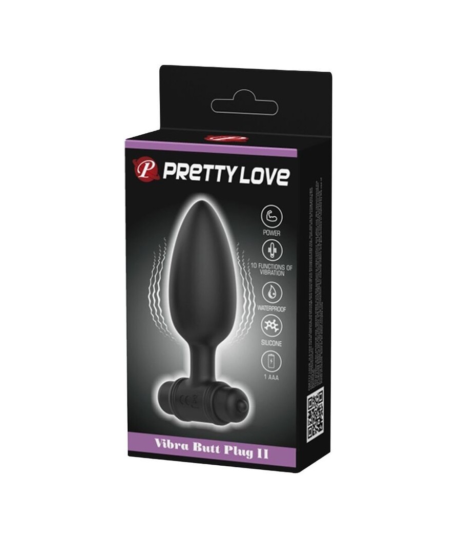PRETTY LOVE - VIBRA BUTT PLUG 2 ANAL PLUG 10 VIBRATIONS BLACK