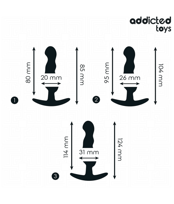 ADDICTED TOYS - SET OF 3 ANAL PLUG SILICONE MODEL 1