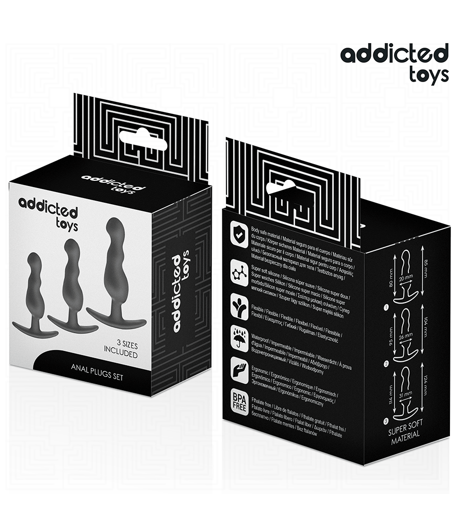 ADDICTED TOYS - SET OF 3 ANAL PLUG SILICONE MODEL 1