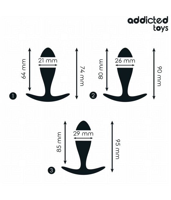 ADDICTED TOYS - SET OF 3 ANAL PLUG SILICONE MODEL 2