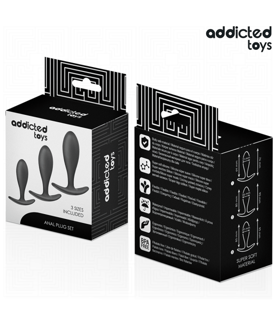 ADDICTED TOYS - SET OF 3 ANAL PLUG SILICONE MODEL 2