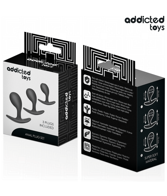 ADDICTED TOYS - SET OF 3 ANAL PLUG SILICONE MODEL 3