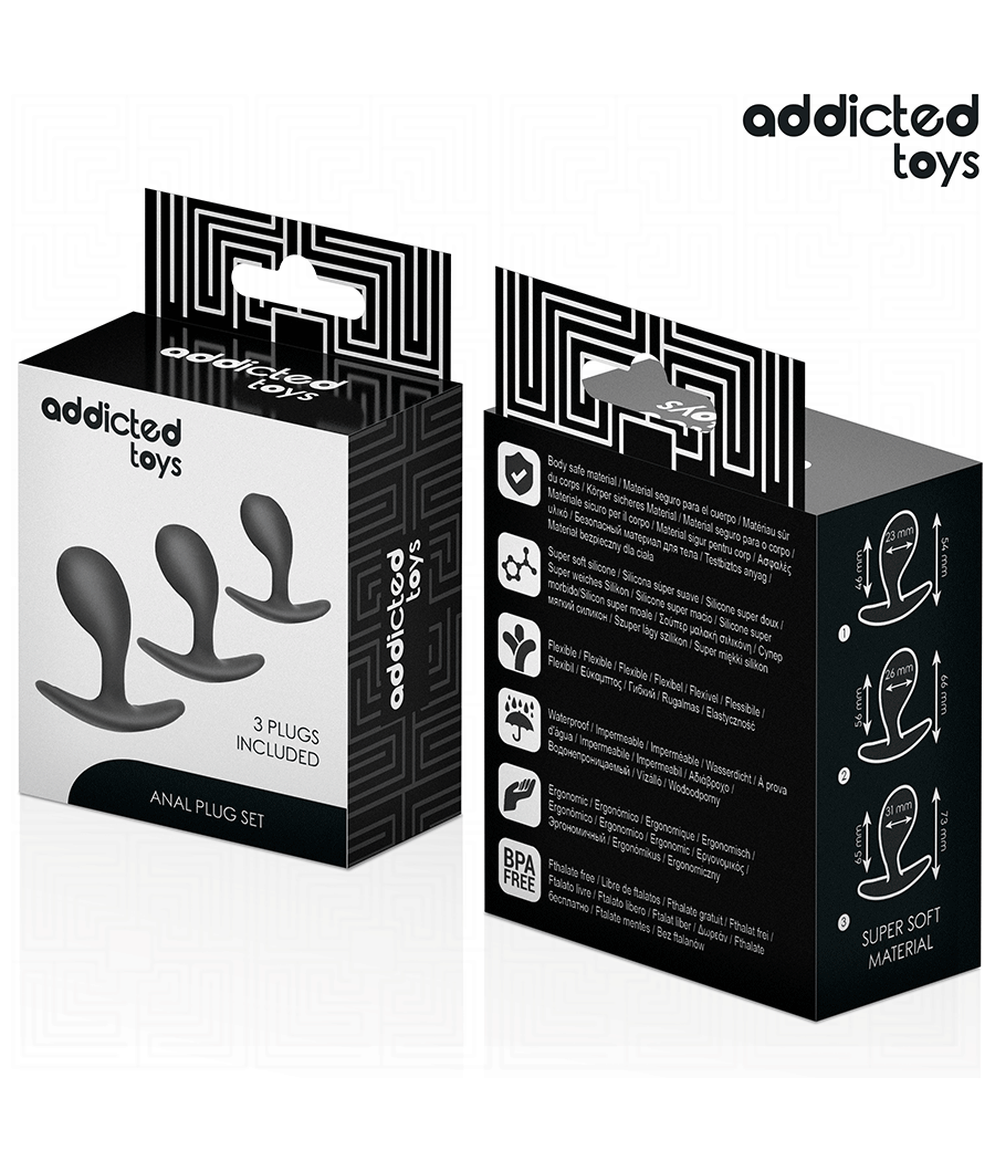 ADDICTED TOYS - SET OF 3 ANAL PLUG SILICONE MODEL 3