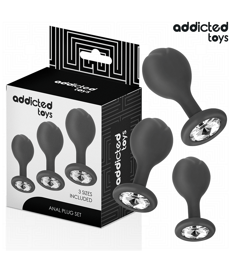 ADDICTED TOYS - SET OF 3 ANAL PLUG SILICONE WITH JEWEL