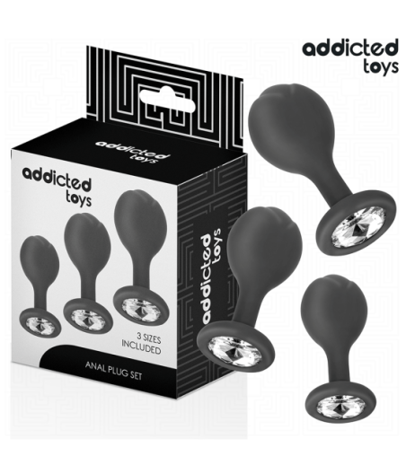 ADDICTED TOYS - SET OF 3 ANAL PLUG SILICONE WITH JEWEL