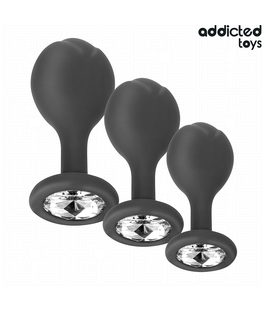 ADDICTED TOYS - SET OF 3 ANAL PLUG SILICONE WITH JEWEL