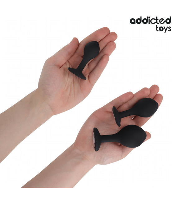 ADDICTED TOYS - SET OF 3 ANAL PLUG SILICONE WITH JEWEL