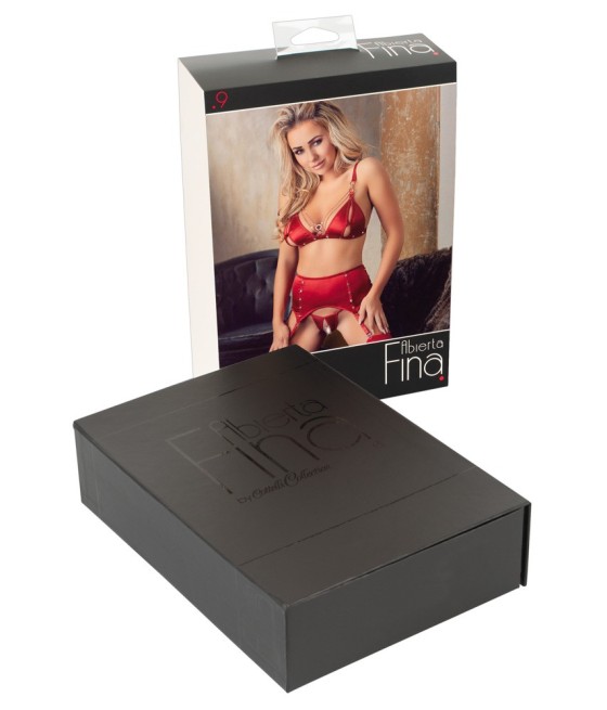 COMPLETO INTIMO ALBERTA FINA CON APERTURA COLORE ROSSO