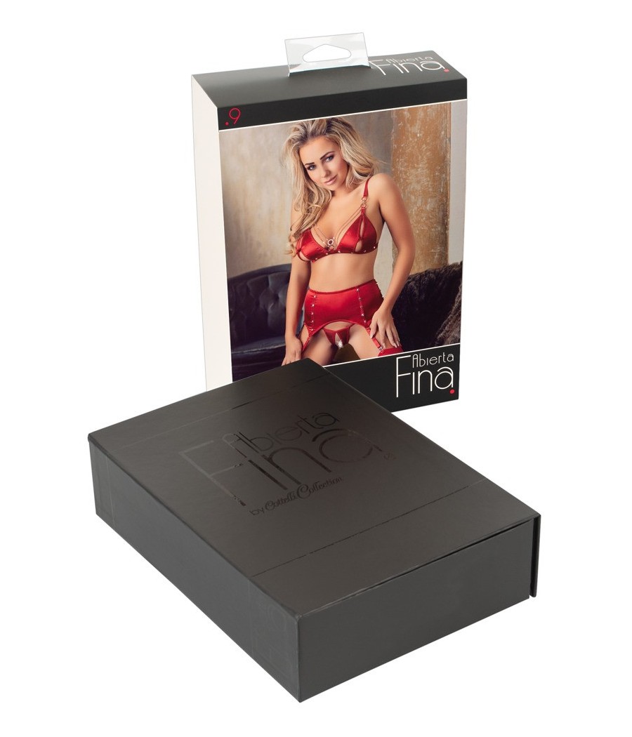COMPLETO INTIMO ALBERTA FINA CON APERTURA COLORE ROSSO