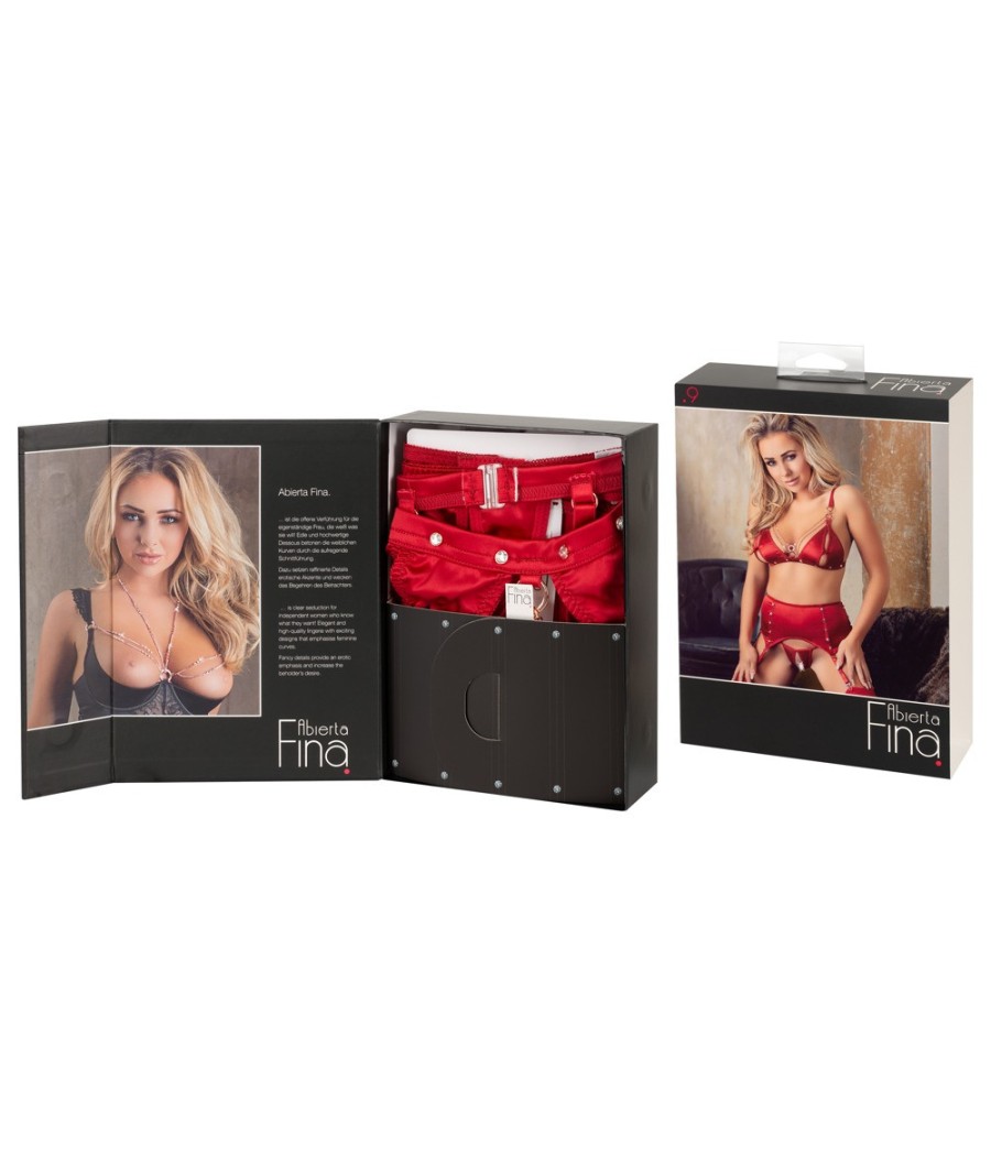 COMPLETO INTIMO ALBERTA FINA CON APERTURA COLORE ROSSO