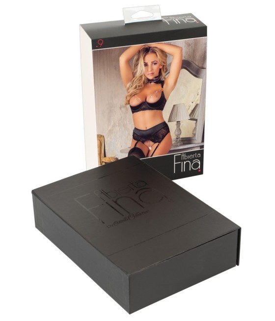 COMPLETO INTIMO ALBERTA FINA CON APERTURA COLORE NERO