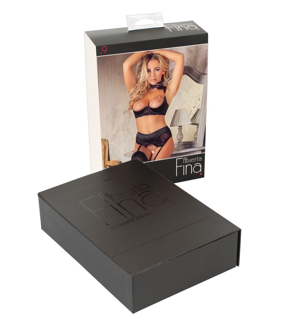 COMPLETO INTIMO ALBERTA FINA CON APERTURA COLORE NERO