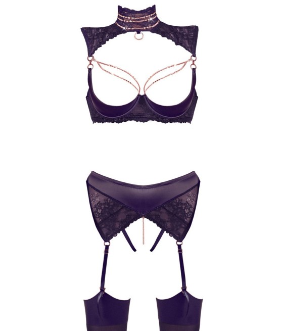 COMPLETO INTIMO ALBERTA FINA CON APERTURA COLORE NERO