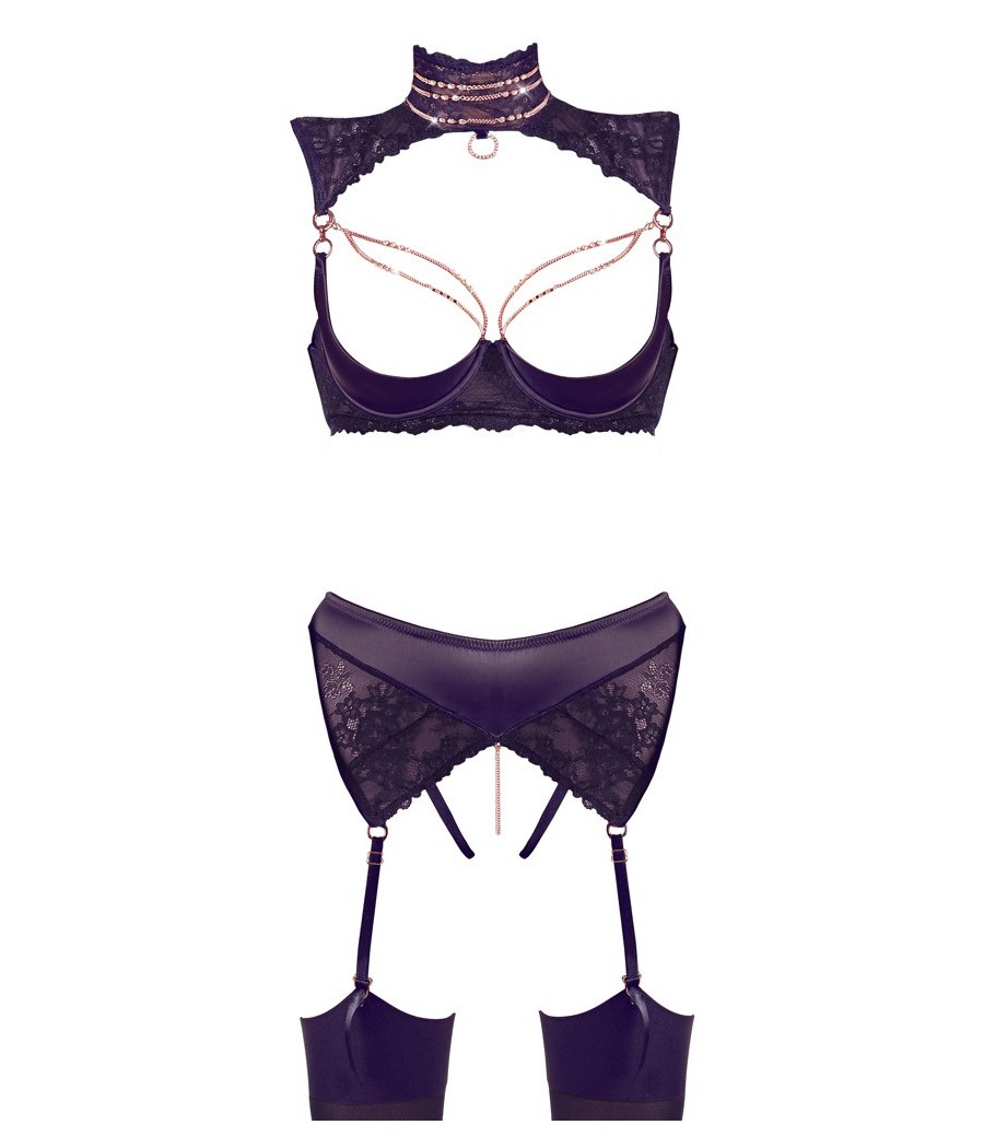 COMPLETO INTIMO ALBERTA FINA CON APERTURA COLORE NERO