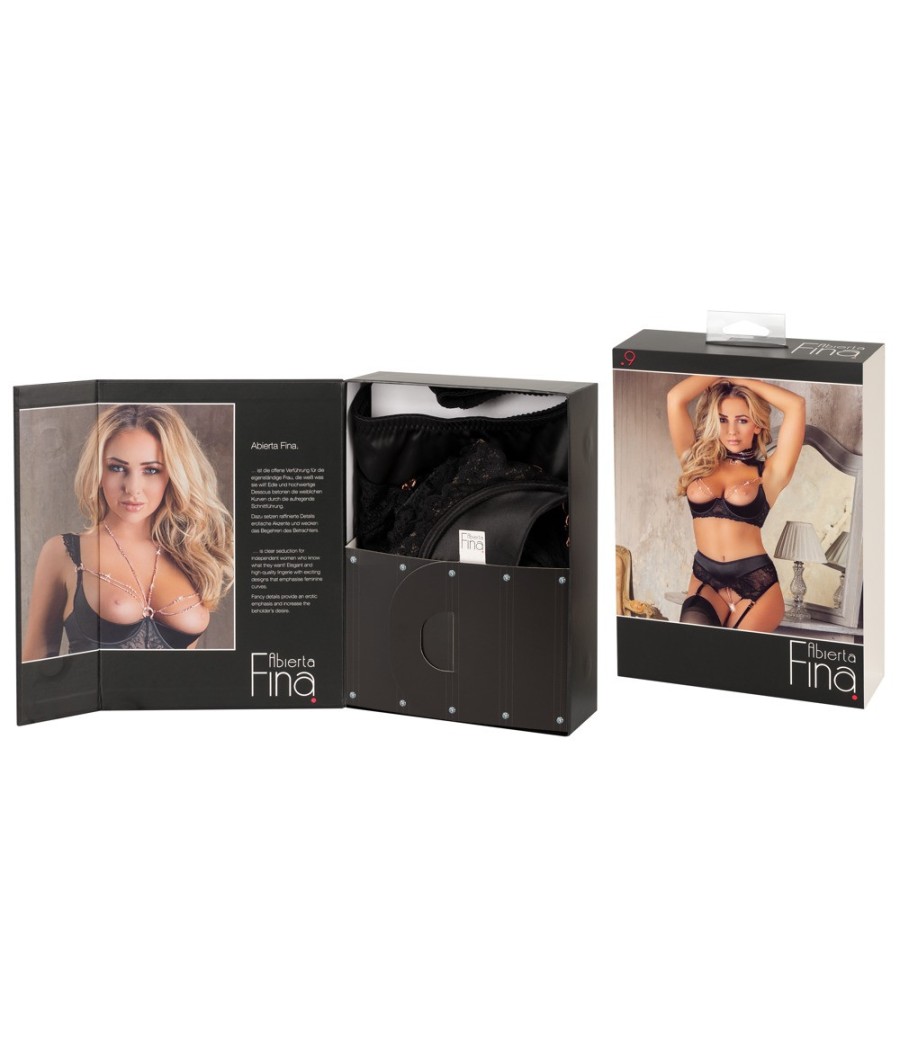 COMPLETO INTIMO ALBERTA FINA CON APERTURA COLORE NERO