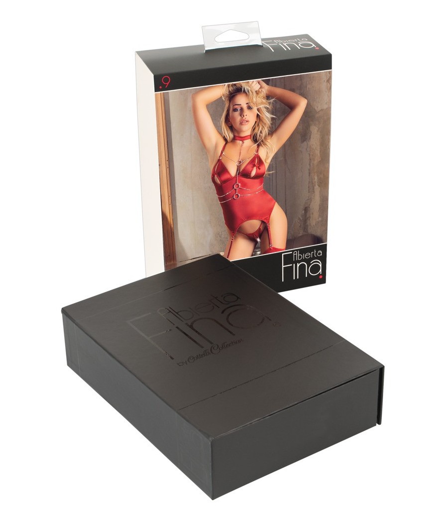 COMPLETO INTIMO BASQUE ALBERTA FINA - COLORE ROSSO