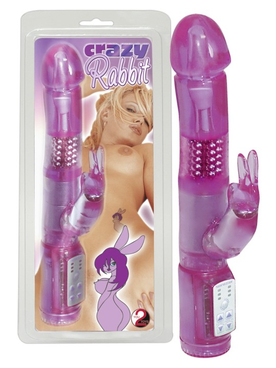 VIBRATORE CON ROTAZIONE E STIMOLATORE CLITORIDE "CRAZY RABBIT" VIBRATORE CON ROTAZIONE E STIMOLATORE CLITORIDE "CRAZY RABBIT"