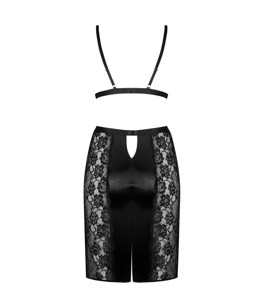 Set reggiseno e gonna nero Blanita di Obsessive
