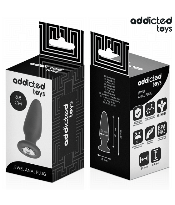 ADDICTED TOYS - ANAL PLUG WITH JEWEL SILICONE SIZE S 8.8 CM