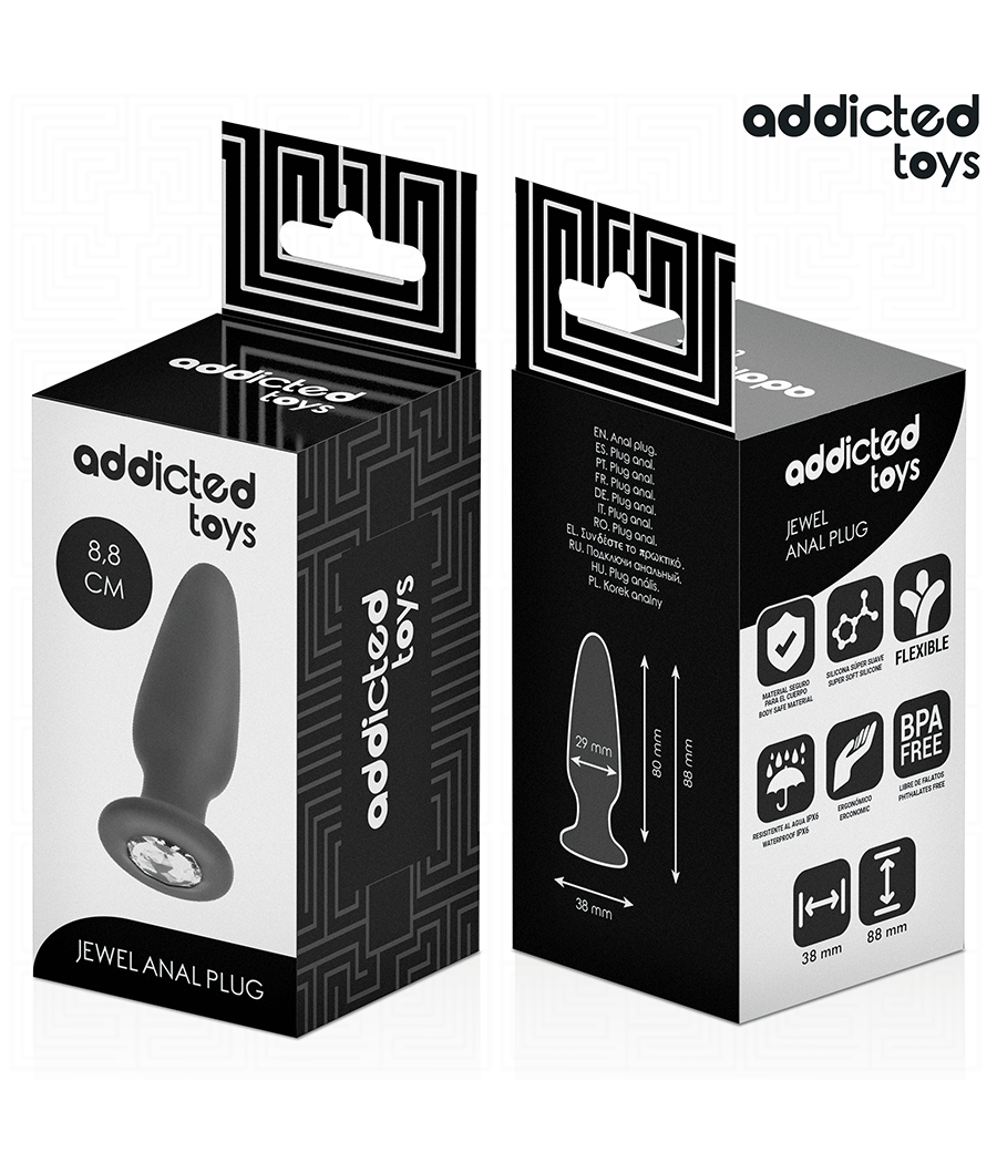 ADDICTED TOYS - ANAL PLUG WITH JEWEL SILICONE SIZE S 8.8 CM