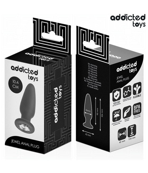 ADDICTED TOYS - ANAL PLUG WITH JEWEL SILICONE SIZE M 10.4 CM