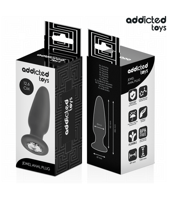 ADDICTED TOYS - ANAL PLUG WITH JEWEL SILICONE SIZE L 12.6 CM