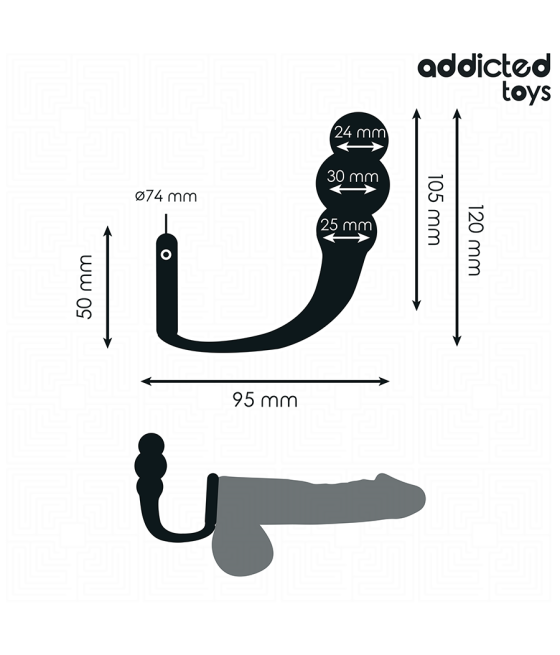 ADDICTED TOYS - ANAL PLUG WITH RING SILICONE MODEL 1