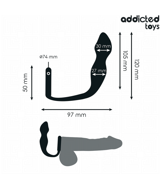 ADDICTED TOYS - ANAL PLUG WITH RING SILICONE MODEL 2