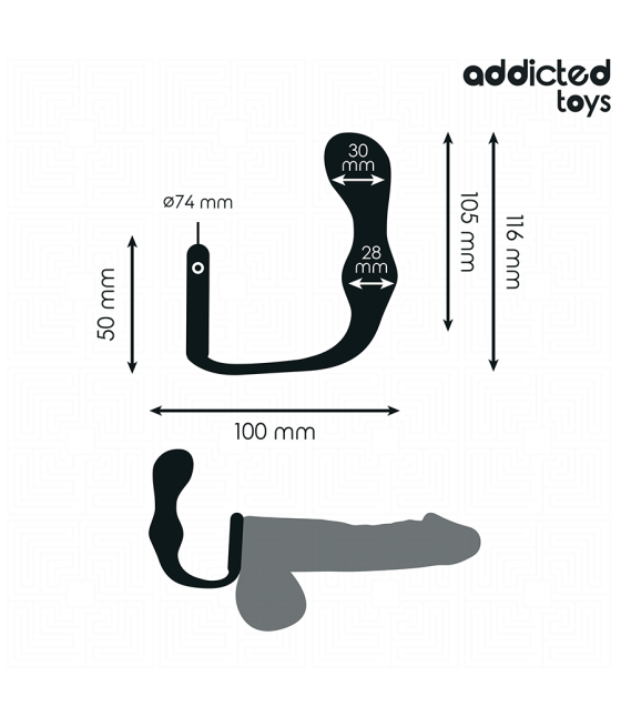 ADDICTED TOYS - ANAL PLUG WITH RING SILICONE MODEL 3