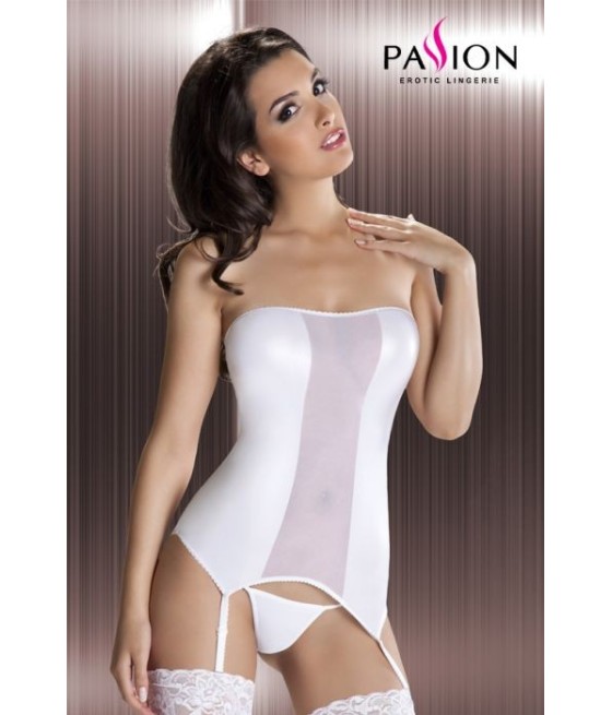 GUEPIERE BIANCA CON CENTRALE A RETE TRASPARENTE E PERIZOMA