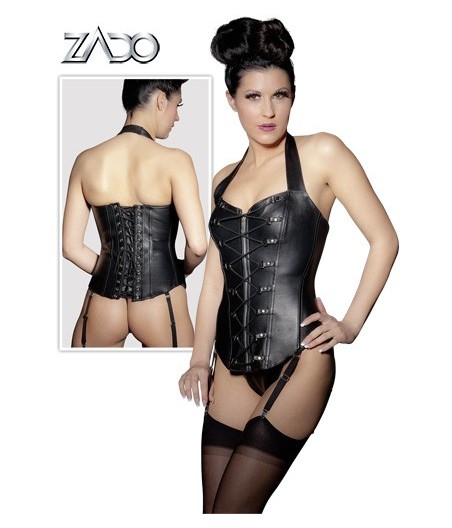 CORSETTO VITTORIANO IN PELLE NERA