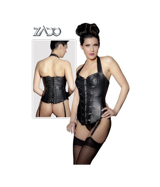 CORSETTO VITTORIANO IN PELLE NERA