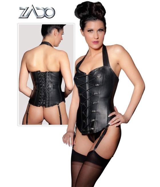 CORSETTO VITTORIANO IN PELLE NERA