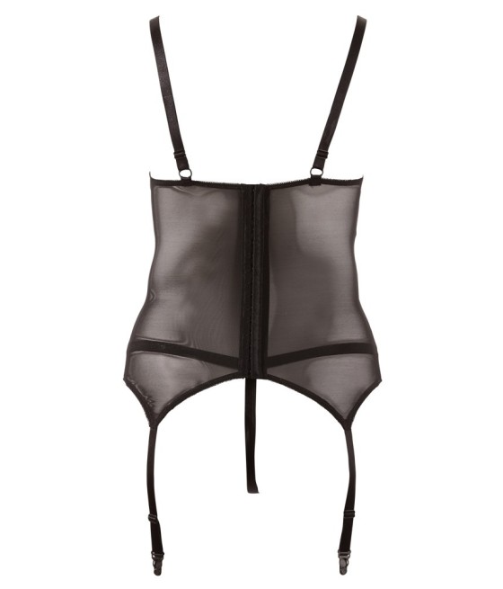 GUEPIERE IN TULLE E PIZZO CON PERIZOMA APERTO