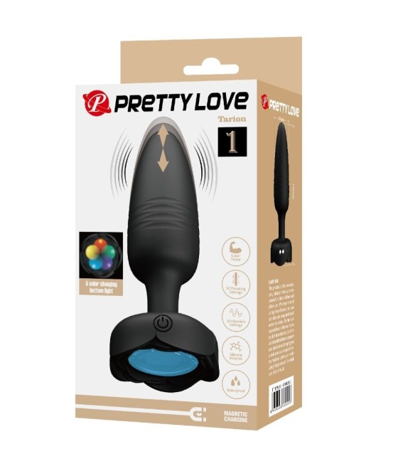 PRETTY LOVE - TARION ANAL PLUG WITH  LED LIGHT BLACK 12.5 CM