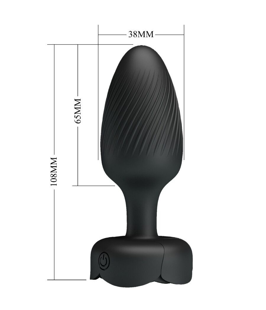 PRETTY LOVE - VARIAN ANAL PLUG WITH  LED LIGHT BLACK 10.8 CM