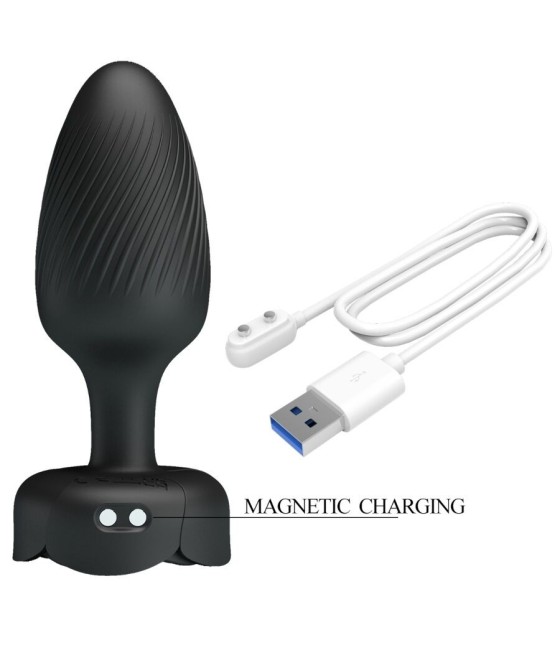 PRETTY LOVE - VARIAN ANAL PLUG WITH  LED LIGHT BLACK 10.8 CM