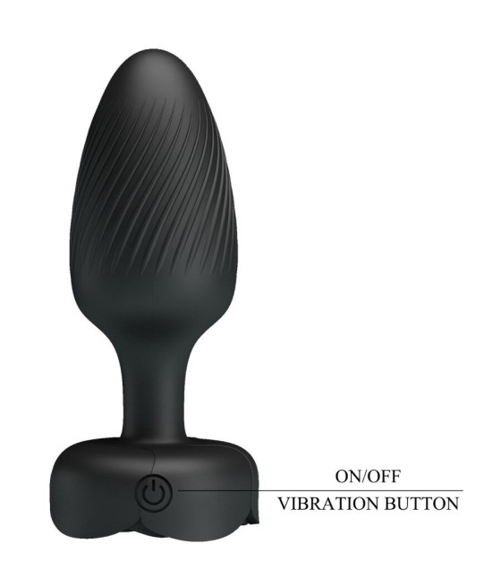 PRETTY LOVE - OSBORN ANAL PLUG WITH  LED LIGHT BLACK 9.8 CM