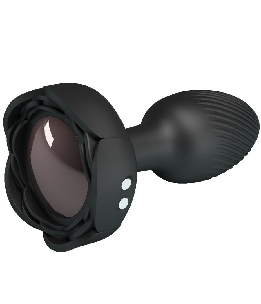 PRETTY LOVE - OLMAN ANAL PLUG WITH  LED LIGHT BLACK 8.8 CM