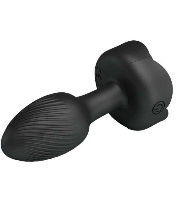 PRETTY LOVE - OLMAN ANAL PLUG WITH  LED LIGHT BLACK 8.8 CM