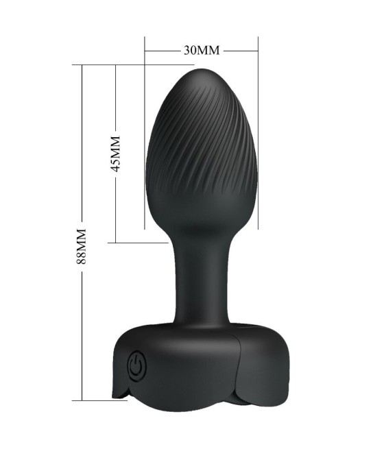 PRETTY LOVE - OLMAN ANAL PLUG WITH  LED LIGHT BLACK 8.8 CM