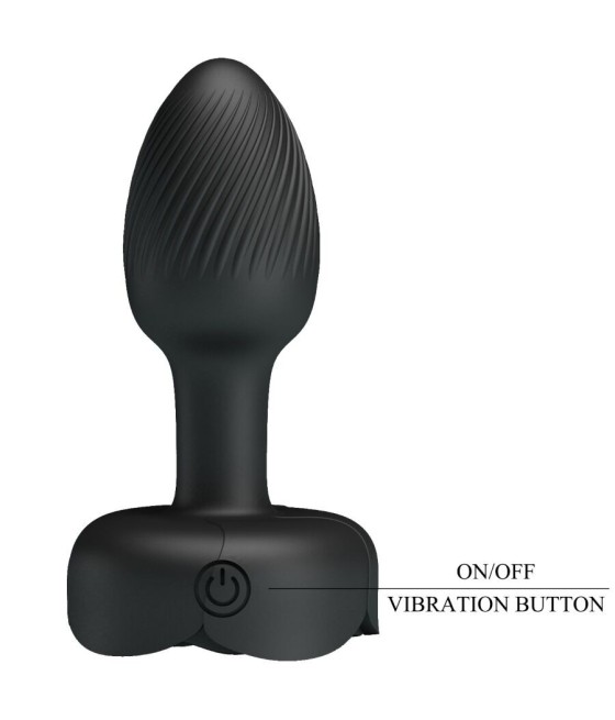 PRETTY LOVE - OLMAN ANAL PLUG WITH  LED LIGHT BLACK 8.8 CM