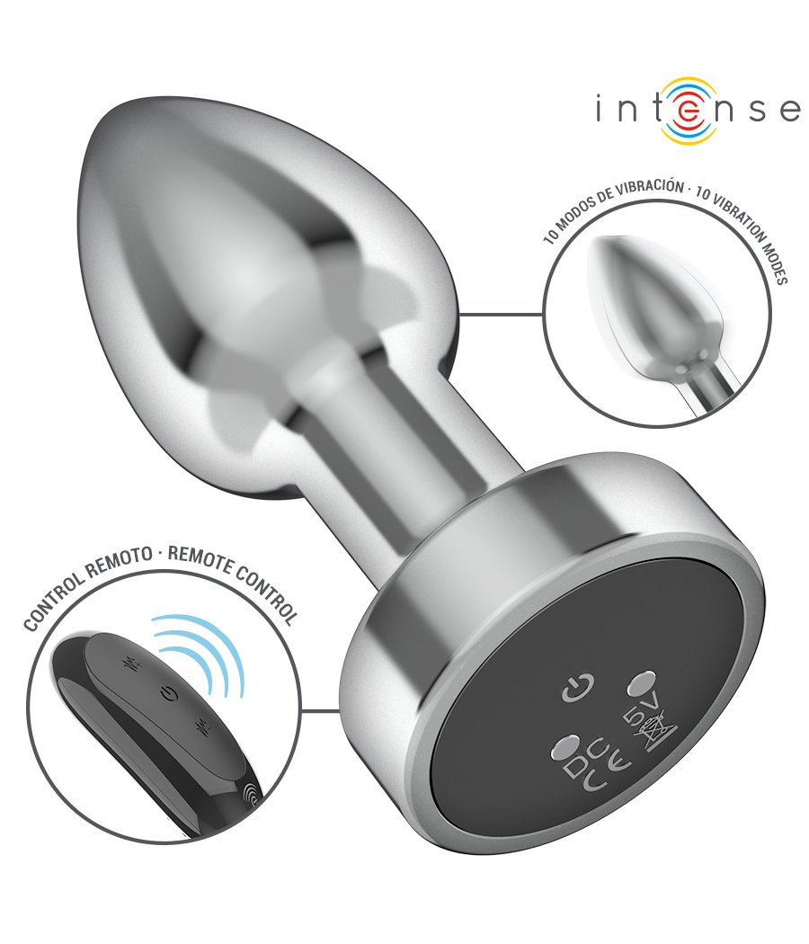 INTENSE - ANAL PLUG 10 VIBRATIONS METAL WITH REMOTE CONTROL S