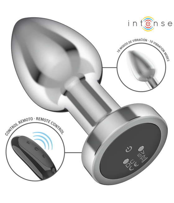 INTENSE - ANAL PLUG 10 VIBRATIONS METAL WITH REMOTE CONTROL M