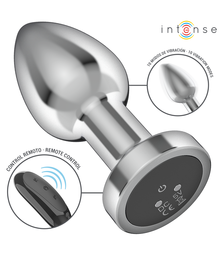 INTENSE - ANAL PLUG 10 VIBRATIONS METAL WITH REMOTE CONTROL M
