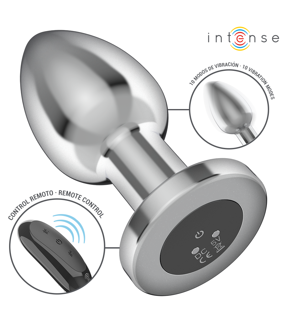 INTENSE - ANAL PLUG 10 VIBRATIONS METAL WITH REMOTE CONTROL L